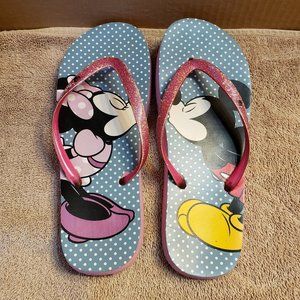 Disney Mickey and Minnie Mouse Kissing Flip Flops ~ Size 8/9
